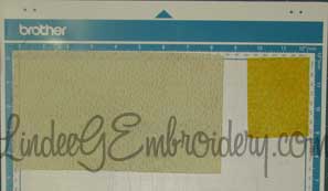 LindeeGEmbroidery-Arranging multiple fabrics on mat