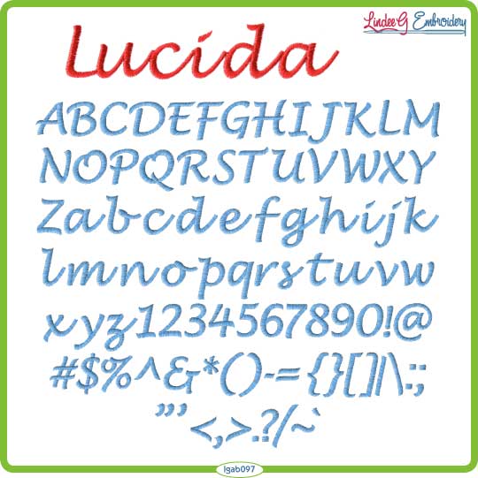 what is lucida calligraphy font used for