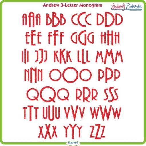 Andrew 3-Letter Monogram