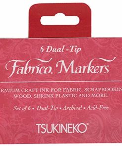 Tsukineko Dual-Ended Fabrico Marker Color-Fast, 6-Piece Set