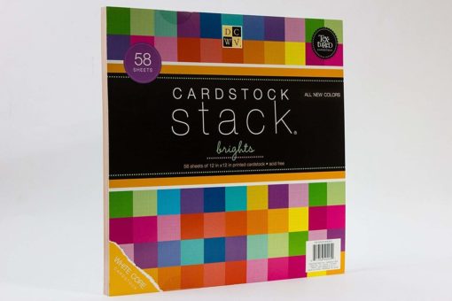 DCWV Cardstock Stack, Match Makers Brights, 58 Sheets, 12 x 12 inches