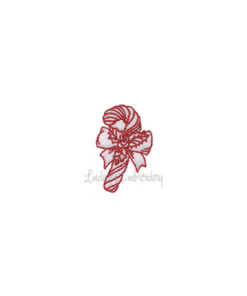 (lgs10511) Candy Cane with Holly (1.1 x 1.7-in)
