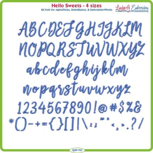 Hello Sweets Embroidery Font