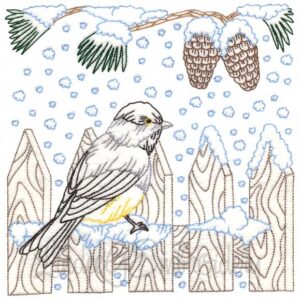 Chickadee with Snow 4
