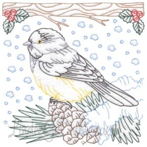 Chickadee with Snow 5
