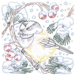 Chickadee with Snow 7