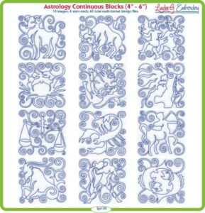 Astrology Continuous Line Blocks