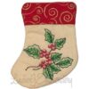 Holly Stocking (4.6 x 5.9-in)