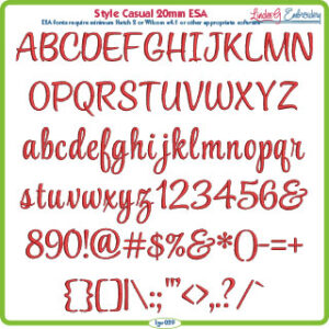 Style Casual Script 20mm
