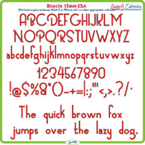 Bicycle 15mm ESA Font