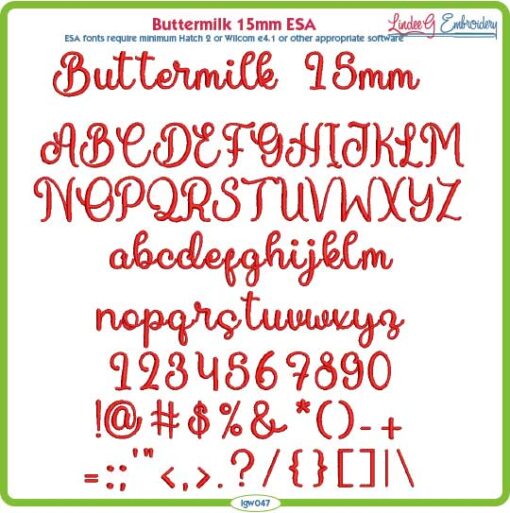 Buttermilk 15mm ESA Font