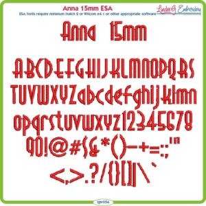Anna 15mm ESA Font