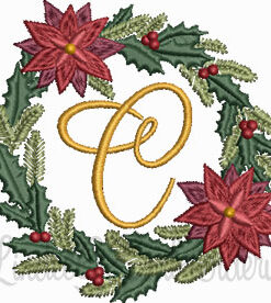 Christmas Wreath Monogram C (3 sizes)