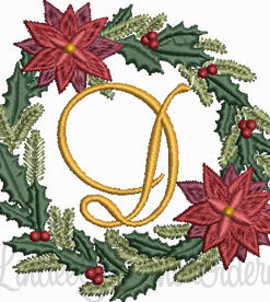 Christmas Wreath Monogram D (3 sizes)