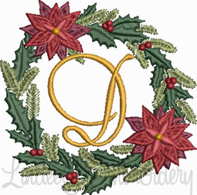 Christmas Wreath Monogram D (3 sizes)