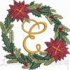 Christmas Wreath Monogram E (3 sizes)