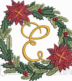 Christmas Wreath Monogram E (3 sizes)