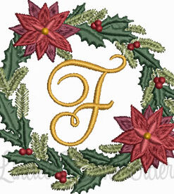 Christmas Wreath Monogram F (3 sizes)