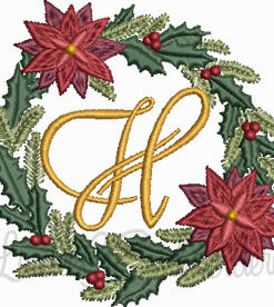 Christmas Wreath Monogram H (3 sizes)