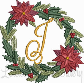 Christmas Wreath Monogram J (3 sizes)