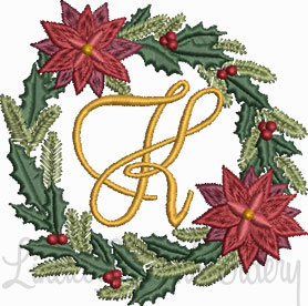 Christmas Wreath Monogram K (3 sizes)