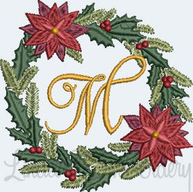 Christmas Wreath Monogram M (3 sizes)