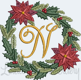 Christmas Wreath Monogram N (3 sizes)