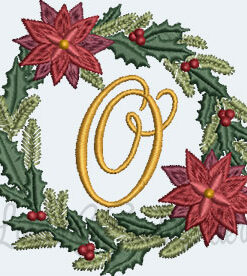 Christmas Wreath Monogram O (3 sizes)