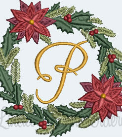 Christmas Wreath Monogram P (3 sizes)