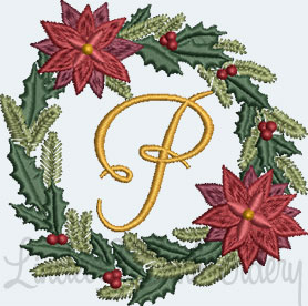 Christmas Wreath Monogram P (3 sizes)