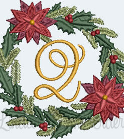Christmas Wreath Monogram Q (3 sizes)