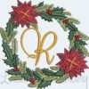 Christmas Wreath Monogram R (3 sizes)