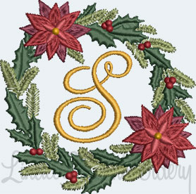 Christmas Wreath Monogram S (3 sizes)