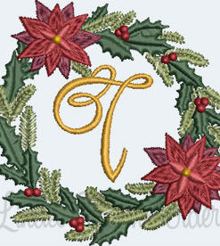 Christmas Wreath Monogram T (3 sizes)