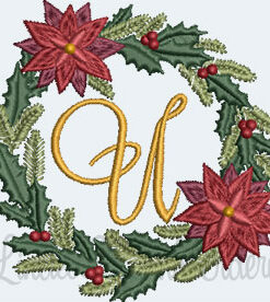Christmas Wreath Monogram U (3 sizes)