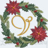 Christmas Wreath Monogram V (3 sizes)