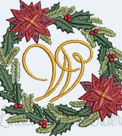 Christmas Wreath Monogram W (3 sizes)