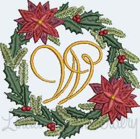 Christmas Wreath Monogram W (3 sizes)