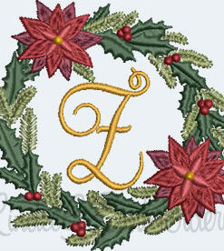 Christmas Wreath Monogram Z (3 sizes)